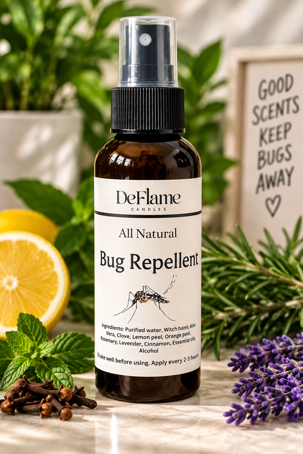 All Natural Bug Repellent | 4 oz | DeFlame Candles